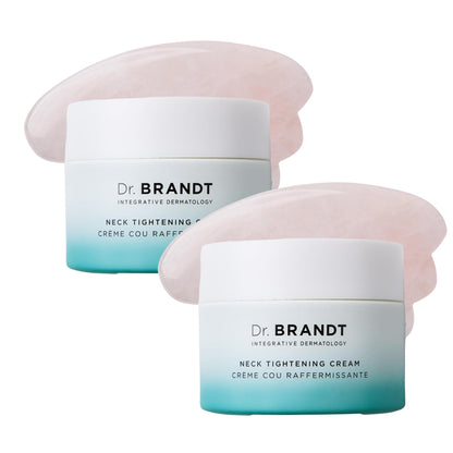 Dr Brandt Needles No More Neck Tightening Cream Lifts and Firms with Rose Quartz Gua Sha Tool 1.7 oz Pack of 2