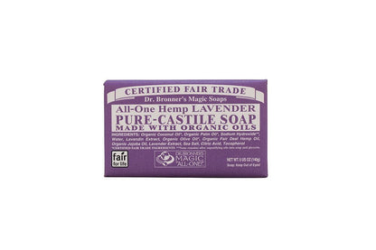 Dr. Bronner's Organic Lavender Bar Soap – 5 oz, Pack of 4
