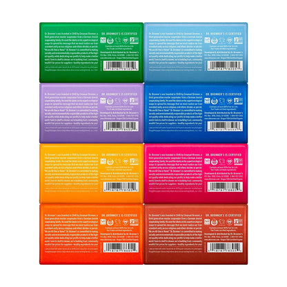 Dr. Bronner's Pure-Castile Magic Bar Soap Variety Pack – 8 x 5 oz, Vegan, Regenerative Organic Oils