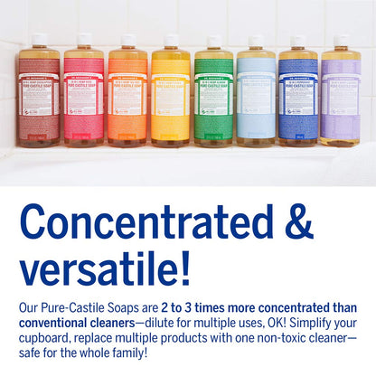 Dr. Bronner's Pure-Castile Tea Tree Soap Bundle – 32oz Bottle + 2oz Travel Bottle