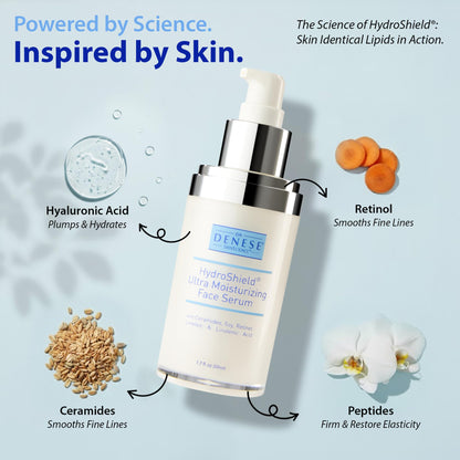 Dr. Denese SkinScience HydroShield Ultra Face Serum – Retinol & Ceramides for Deep Moisture & Radiance (Dermatologist Tested, Cruelty-Free)