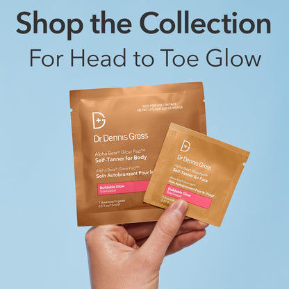 Dr Dennis Gross Glow Pad Body – Buildable Hydrating Self-Tanner Towelettes with AHAs/BHAs