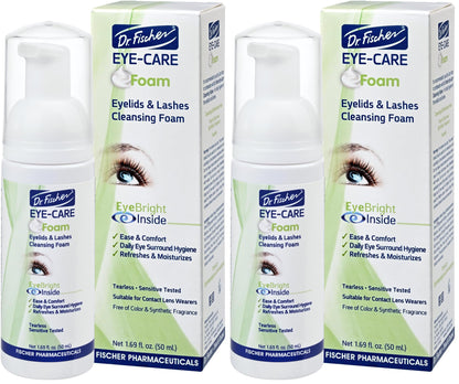 Dr. Fischer Tea Tree Oil Eyelid Cleanser – Gentle Tear-Free Eye Lid Scrub (Pack of 2)