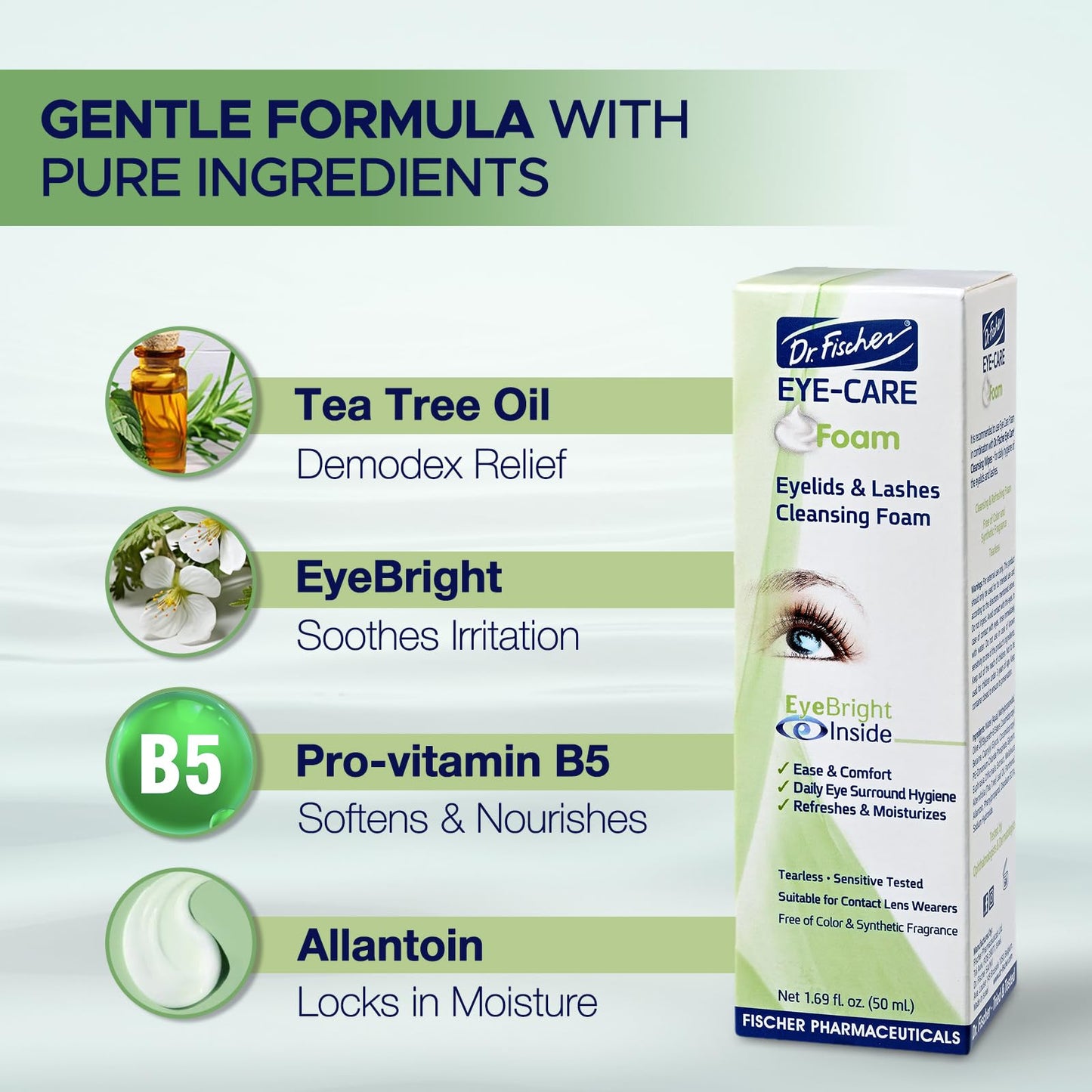 Dr. Fischer Tea Tree Oil Eyelid Cleanser – Gentle Tear-Free Eye Wash