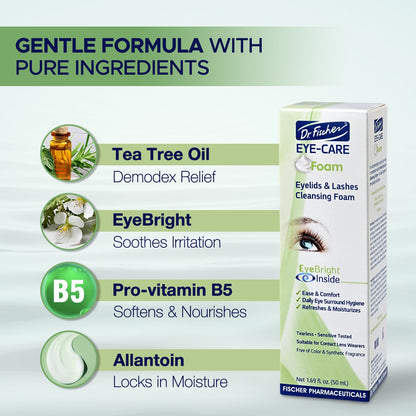 Dr. Fischer Tea Tree Oil Eyelid Cleanser – Gentle Tear-Free Eye Wash