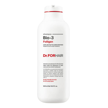Dr.FORHAIR Folligen Bio-3 Shampoo – Volumizing, Clarifying & Root-Boost for Fuller-Looking Hair | 16.91 fl oz
