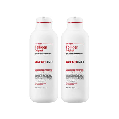 Dr.FORHAIR Folligen Original Shampoo 500 ml – Set of 2 | Hair Repair & Shine