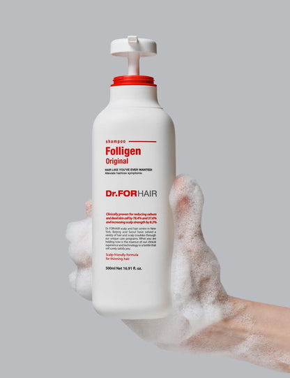 Dr.FORHAIR Folligen Original Shampoo 500 ml – Set of 2 | Hair Repair & Shine