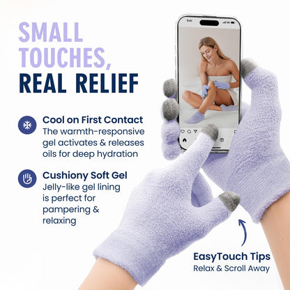 Dr. Frederick's Original Moisturizing Gel Gloves – Deep Hydration & Touchscreen-Ready (Lilac Leisure)