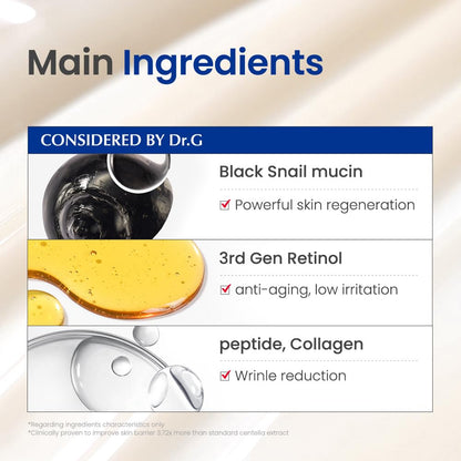 Dr.G Black Snail Retinol Ampoule – Advanced Korean Skincare for Glow & Even Tone