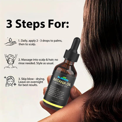 Dr. Healdy Batana Oil for Hair Growth – 100% Pure & Unrefined, 60ml, All Hair Types