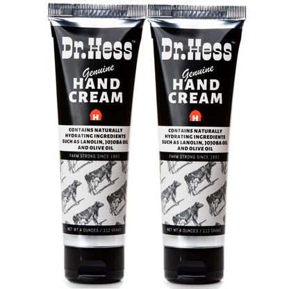 Dr. Hess Genuine Hand Cream – Nourishing Lotion for Dry Hands & Heels, Eczema Relief, 4 oz x 2 Pack