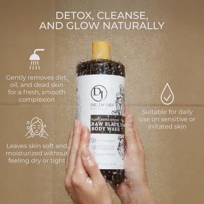 Dr Jacobs Naturals African Black Soap – All-In-One Cleanser with Shea Butter (16 oz)