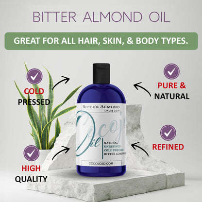 Dr Joe Lab Bitter Almond Oil – Pure Cold-Pressed 8 oz, All-Natural & Multi-Use