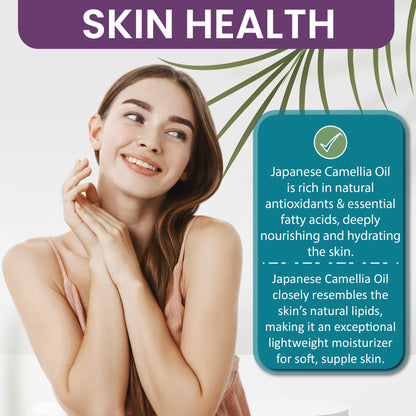 Dr Joe Lab Japanese Camellia Seed Oil – Pure, Cold-Pressed, Non-GMO, 8 oz for Skin, Hair, Nails