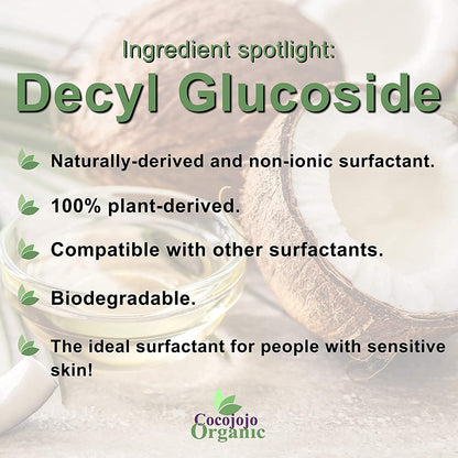 Dr Joe Lab Cocojojo Decyl Glucoside Natural Surfactant – Plant-Derived, Fragrance-Free, 1 Gallon