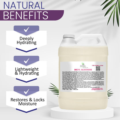 Dr Joe Lab Cocojojo Decyl Glucoside Natural Surfactant – Plant-Derived, Fragrance-Free, 1 Gallon