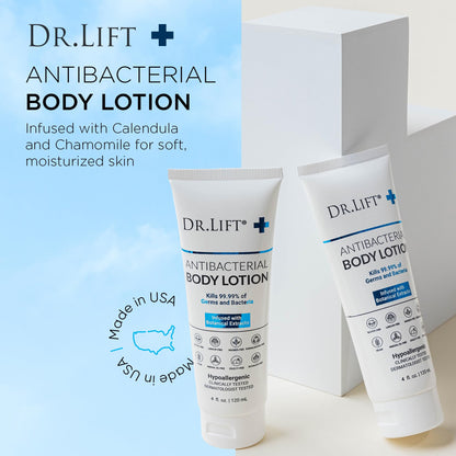 DR. LIFT Antibacterial Body Lotion – Hypoallergenic, Vitamin C & E, Calendula & Chamomile, 4 oz