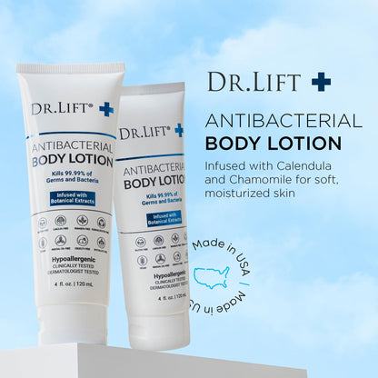 DR. LIFT Antibacterial Body Lotion – Hypoallergenic, Vitamin C & E, Calendula & Chamomile, 4 oz