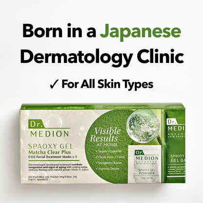DR.MEDION Spaoxy Gel Mask Matcha CO2 — Brighten Skin & Clear Pores (5-Unit Set)