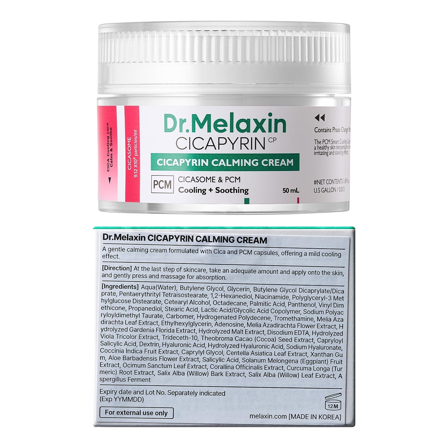 Dr. Melaxin Cicapilin Calming Cream – Cooling Niacinamide Moisturizer 50 ml