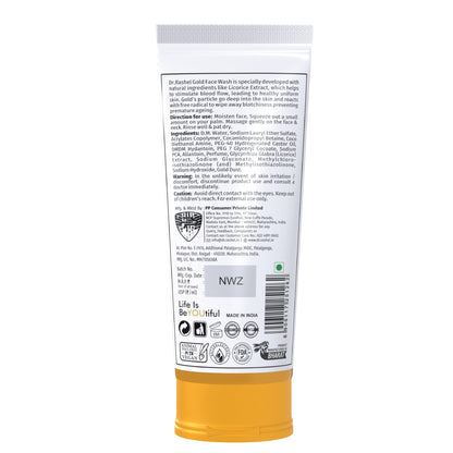 DR.RASHEL Gold Face Wash with Licorice Extract – Paraben/SLS/Silicone Free – 100 ml