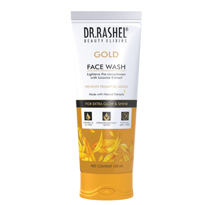 DR.RASHEL Gold Face Wash with Licorice Extract – Paraben/SLS/Silicone Free – 100 ml