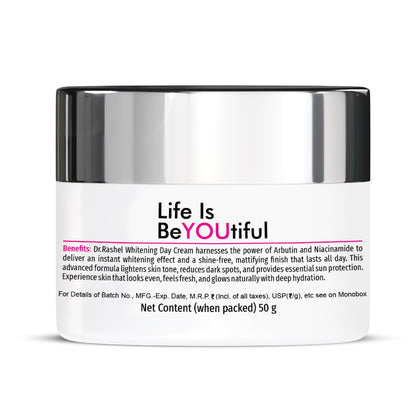 DR.RASHEL White Skin Day Cream – Vegan, Paraben-Free Brightening & Sun Protection for All Skin Types