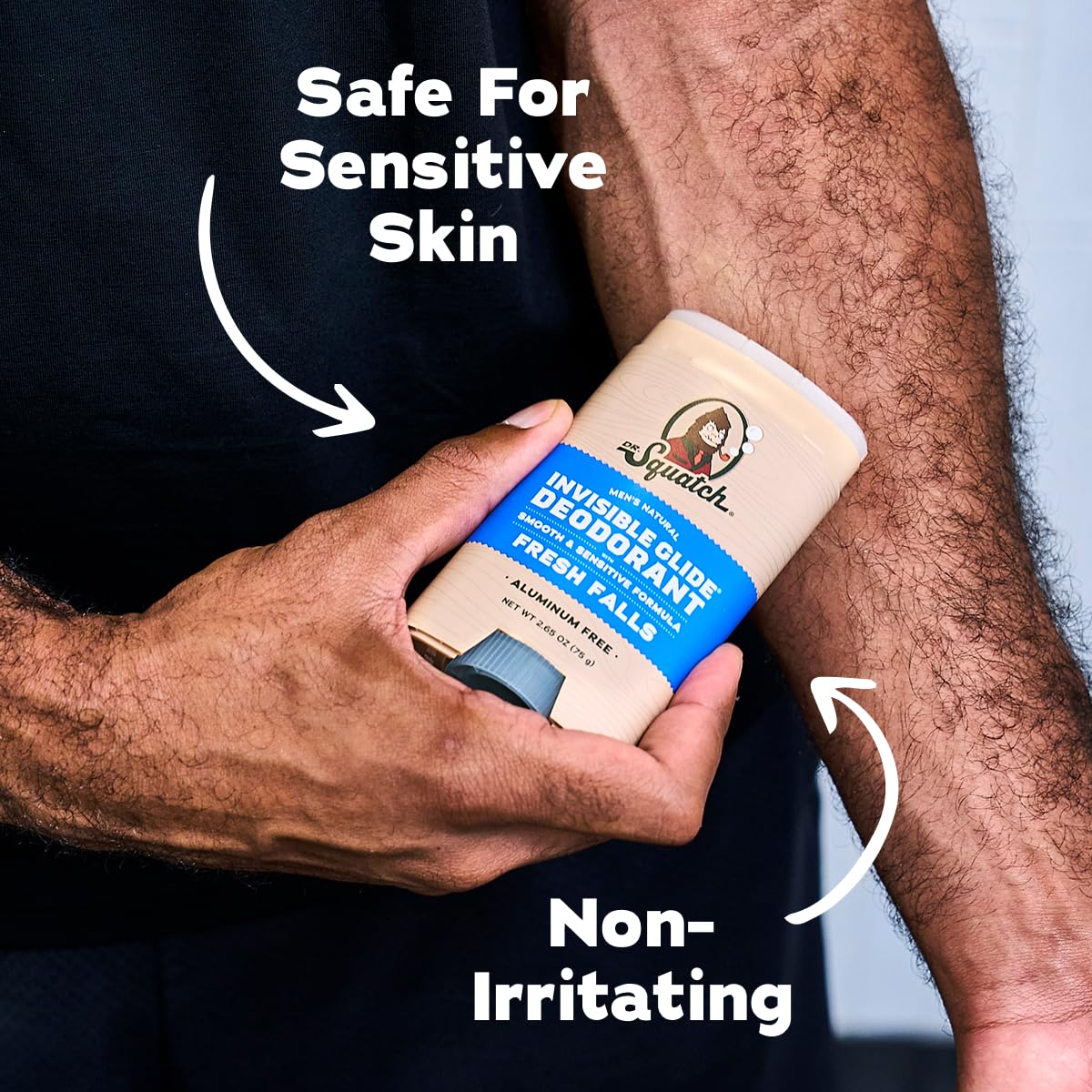 Dr. Squatch Invisible Glide Deodorant for Men – 2-Pack, Aluminum-Free, No Stains, Fresh Falls & Coconut Castaway