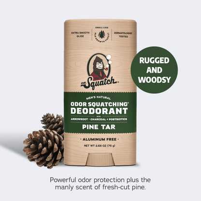 Dr. Squatch Manly Soap & Deodorant Variety Pack – Pine Tar & Alpine Sage (Aluminum-Free)