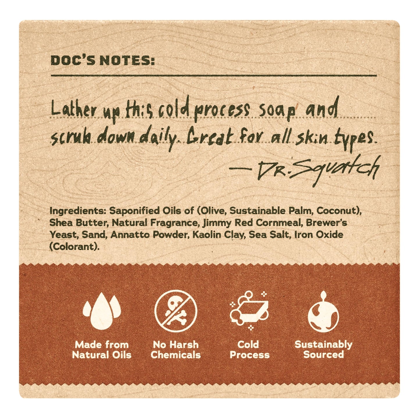 Dr. Squatch Wood Barrel Bourbon Bar Soap – Natural Cold Process, 3-Pack (5 oz each)