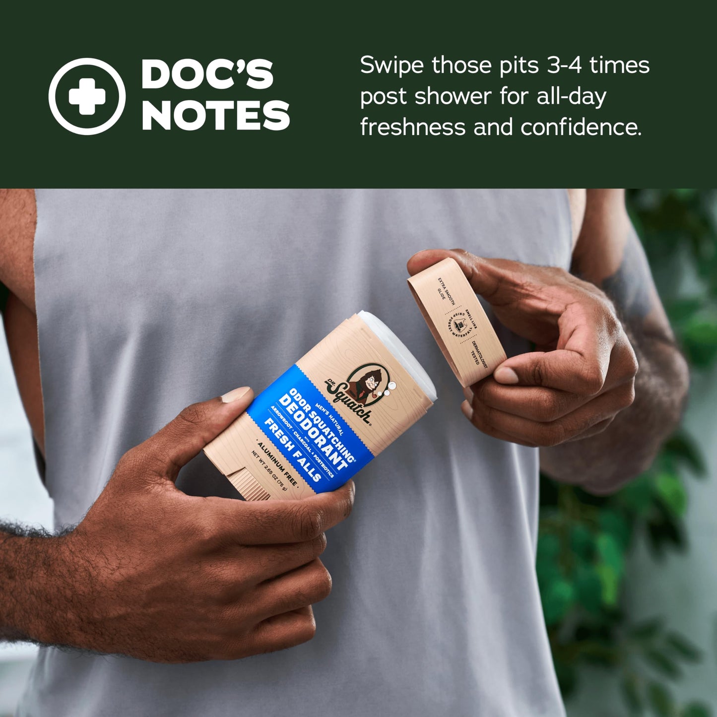 Dr. Squatch Aluminum-Free Deodorant for Men – Charcoal & Postbiotics, Summer Citrus + Aloe, 2-Pack