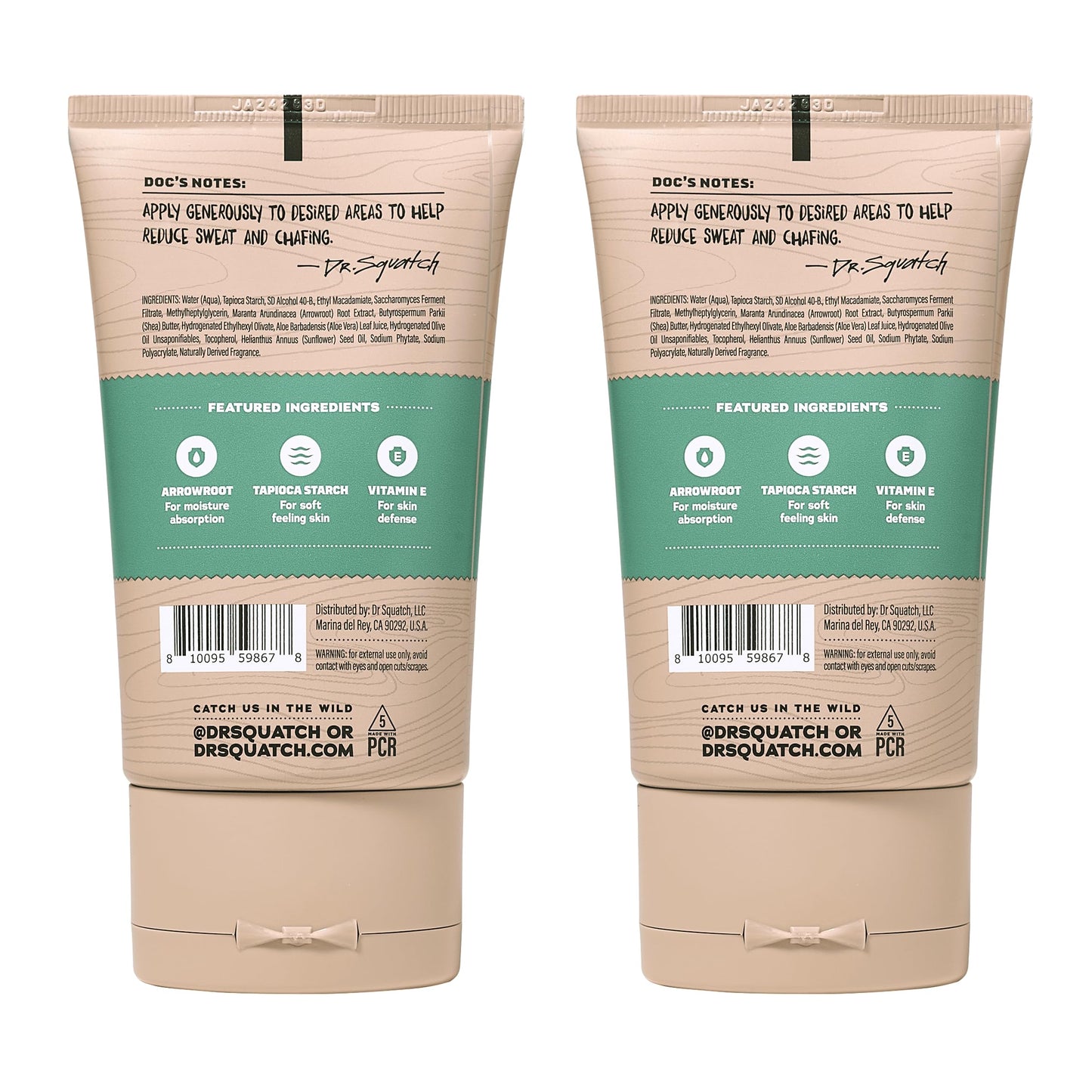 Dr. Squatch Whole Body Deodorant for Men - Rainforest Rapids 2-Pack (3.4 oz)