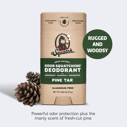 Dr. Squatch Manly Soap & Deodorant Variety Pack – Wood Barrel Bourbon & Pine Tar (Aluminum-Free)