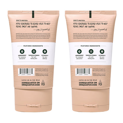 Dr. Squatch Whole Body Deodorant for Men – Odor & Sweat Control, Unscented, Aluminum & Talc Free, 2-Pack (3.4 fl oz each)