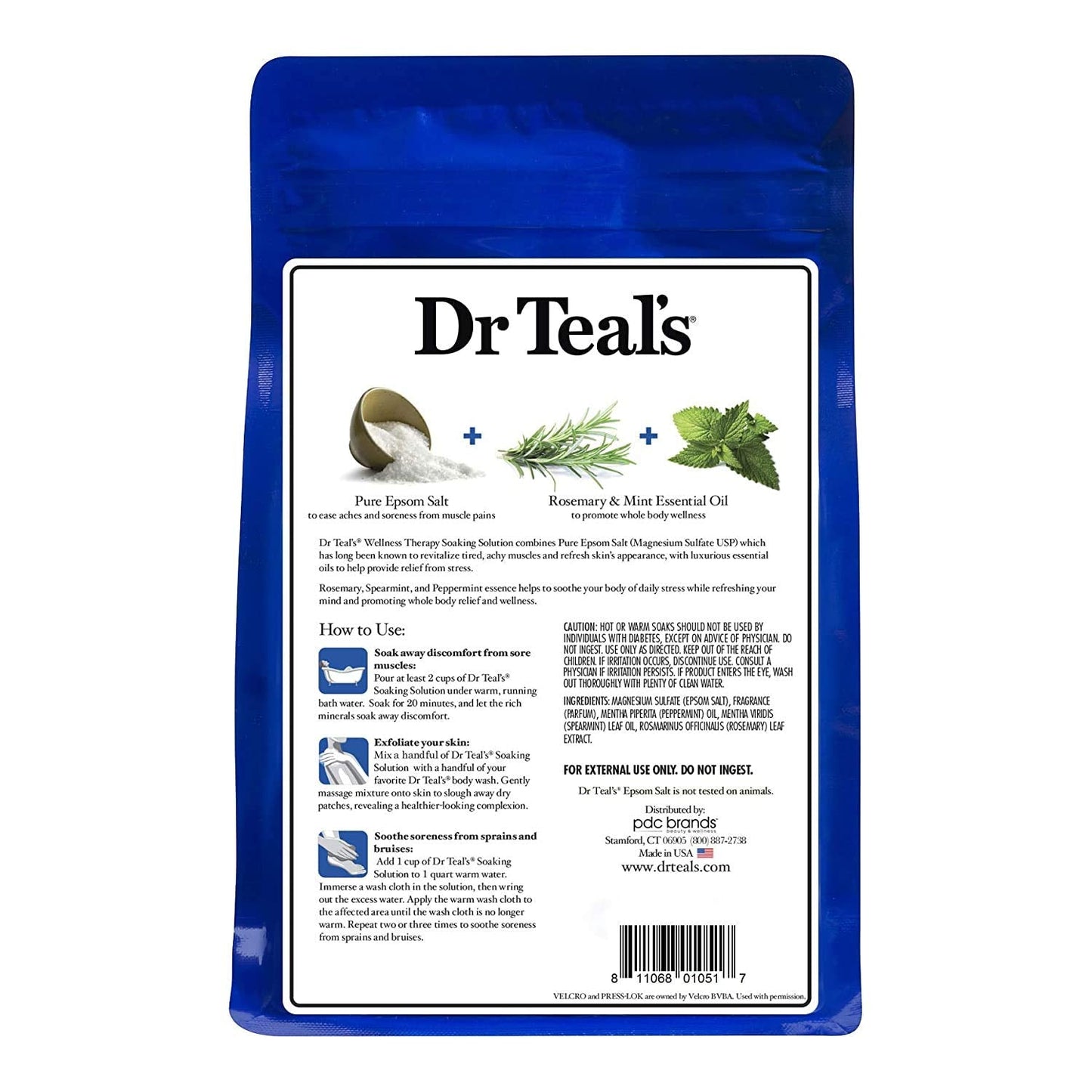 Dr Teal's Epsom Salt Bath Combo Pack (6 lbs) – Lavender & Wellness Therapy with Rosemary & Mint