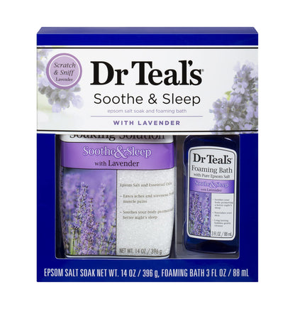 Dr Teal's Epsom Salt & Lavender Foaming Bath Oil Sampler Gift Set – Relaxation & Peaceful Slumber
