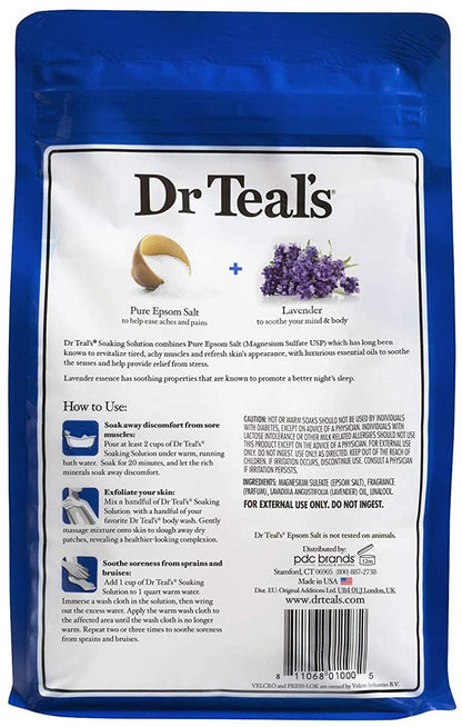 Dr Teal's Pure Epsom Salt Recovery Gift Set – Lavender & Pre/Post Workout (2x3lb) with Magnesium Sulfate & Menthol