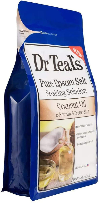 Dr Teal's Epsom Salt Bath Gift Set – Eucalyptus & Spearmint + Coconut Oil (2x3lb)