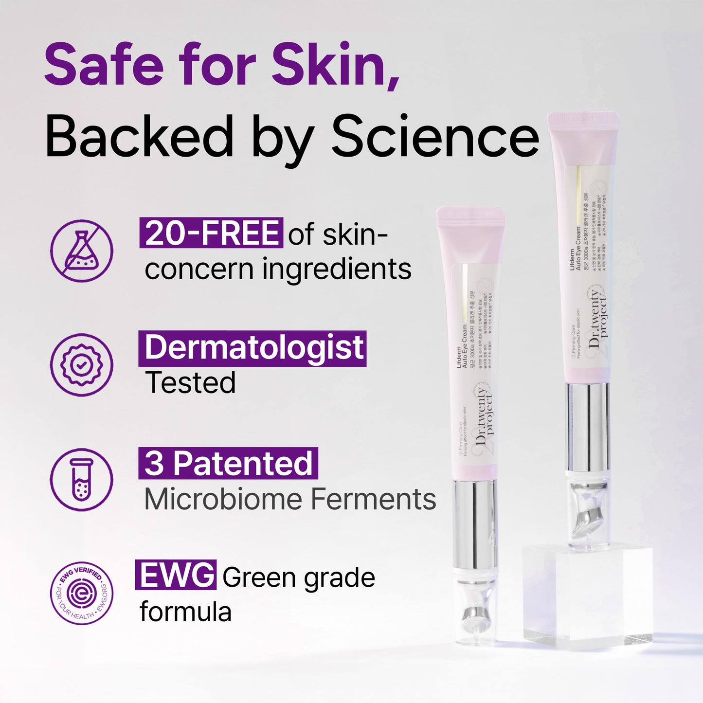 Dr.twentyproject Lifderm Eye Cream with Collagen & Auto Vibration – Eye Care (20ml)