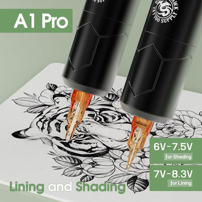 Dragonhawk A1 Pro Tattoo Kit Cordless – Complete Pro Set with 2 Batteries for Beginners