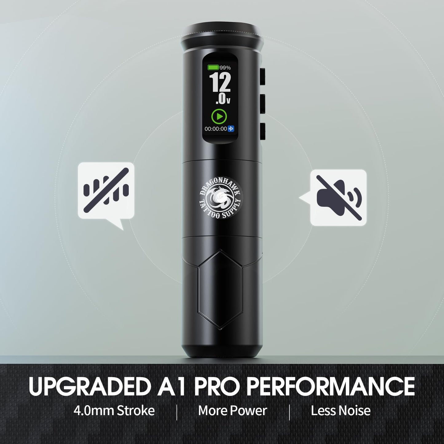 Dragonhawk A1 Pro Tattoo Kit – Cordless Pro Pen, 2000mAh, Beginner Friendly