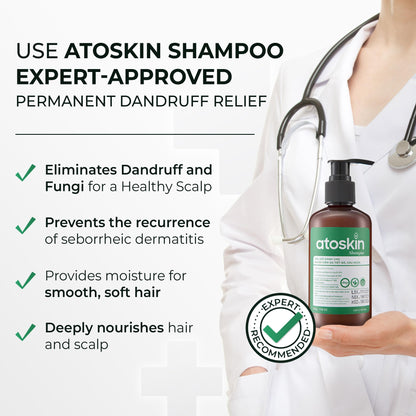 Dr. Atoskin Shampoo for Seborrheic Dermatitis – Oil Control & Scalp Comfort (6.8 oz)