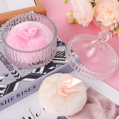 Draupnir Body Powder Puff & Container – 2 Puffs + Glass Powder Container