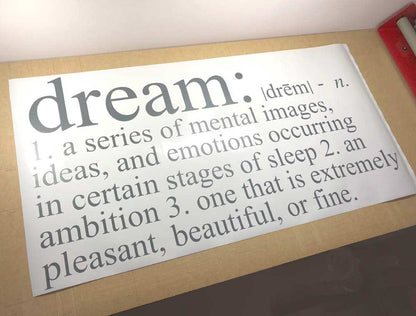 Dream definition bedroom wall sticker