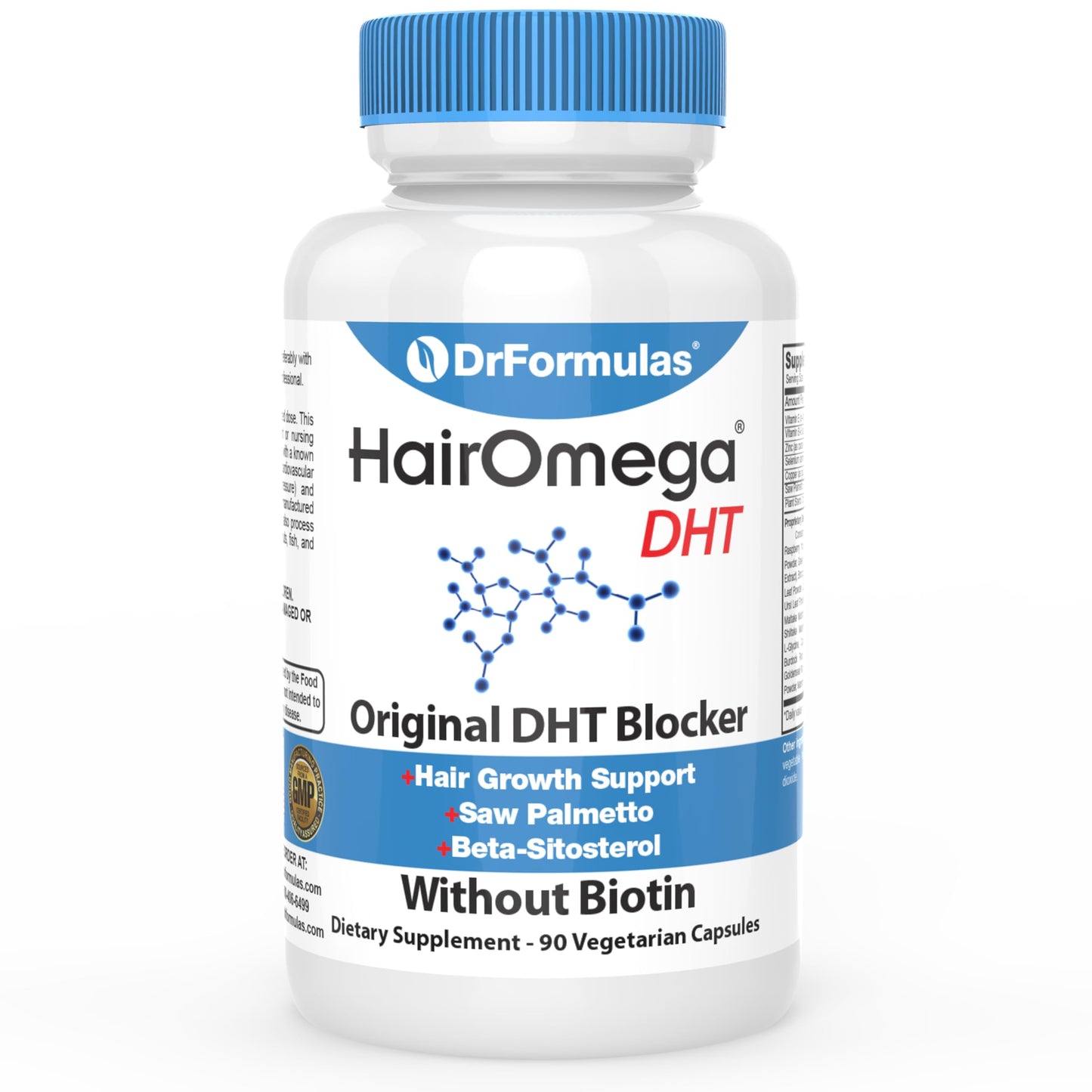 DrFormulas Original DHT Blocker Without Biotin | 45-Day Hair Health Supplement for Women & Men, 90 Vegetarian Capsules