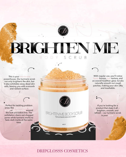 Dripglosss Brighten Me Scrub – Turmeric Sugar Scrub for Bikini Line & Inner Thighs (8 oz)