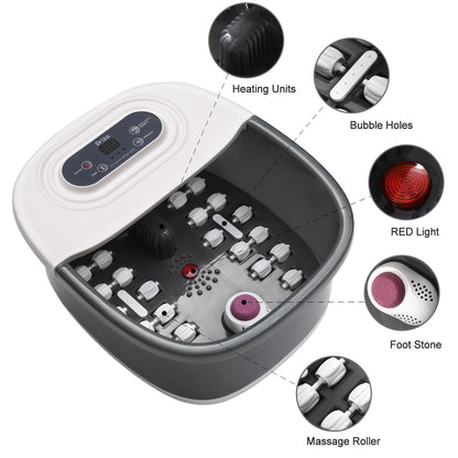 Drizo Foot Spa Massager with Heat, Bubbles, Infrared Light & 22 Shiatsu Rollers | Tea Tree Oil Salt Soak