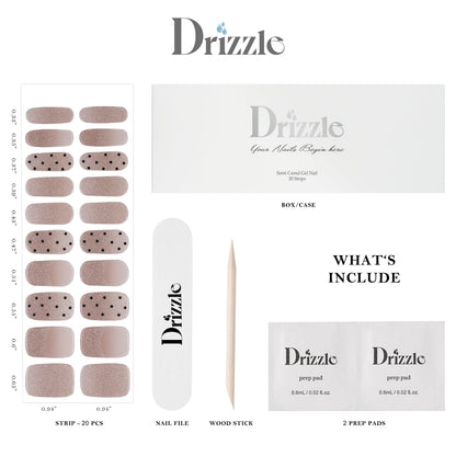 Drizzle Semi Cured Gel Nail Strips – Real Gel Polish Art (Cha-Cha)