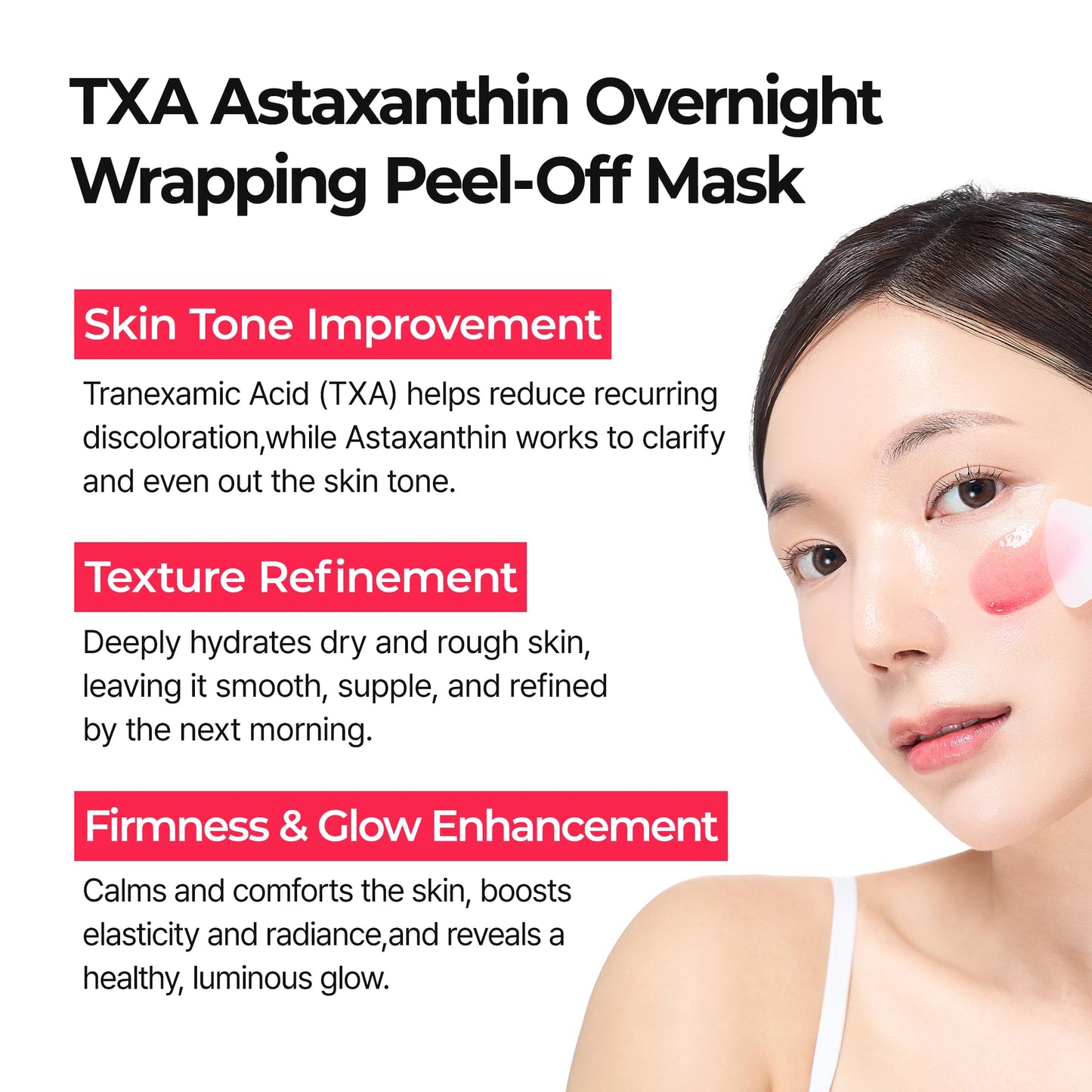 Dr.Melaxin TXA Astaxanthin Overnight Peel-Off Mask – Glow, Hydration & Texture